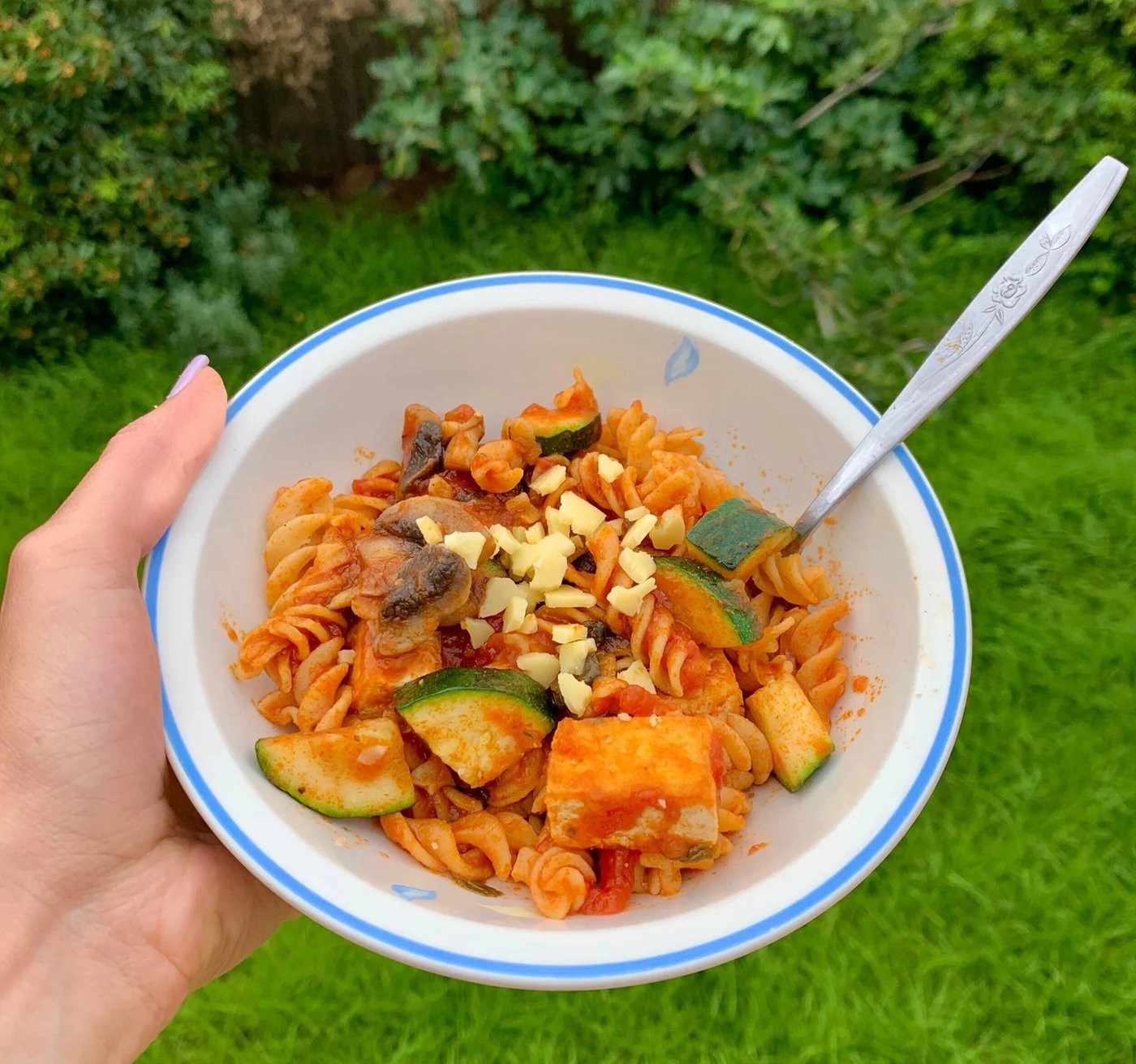 Protein Packed Pasta topped with BioCheese Halloumi